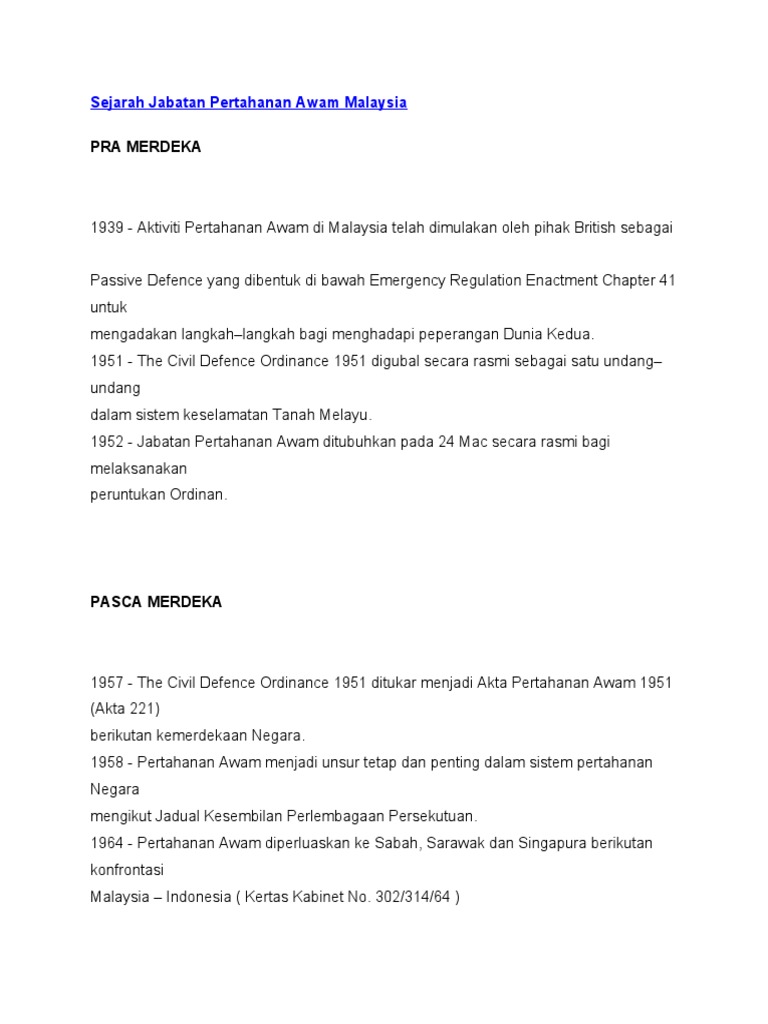 Sejarah Jabatan An Awam Malaysia | PDF