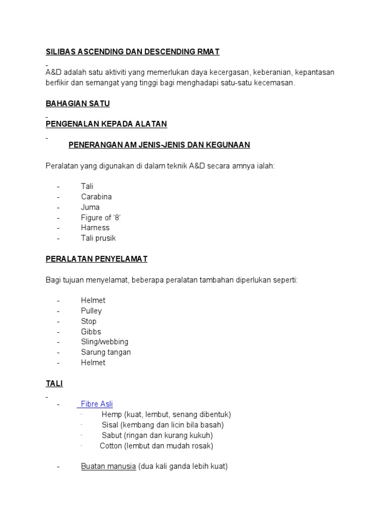 Teknik Ascending dan Descending A&D | PDF