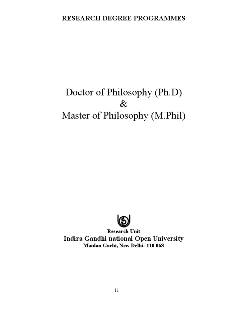 IGNOU M.Phil/Ph.D Admission Guide | PDF | Doctor Of Philosophy | Thesis
