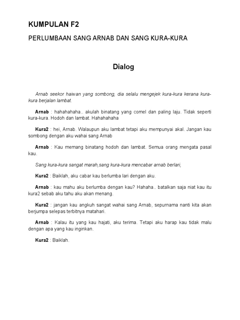 Kisah Arnab Dan Kura