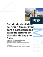Estudo de Viabilidade de GPR e Impact Echo para A Caracterização Da Pedra Natural Do Mosteiro de Leça Do Balio