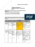 Rúbrica de Evaluación Mesa Redonda