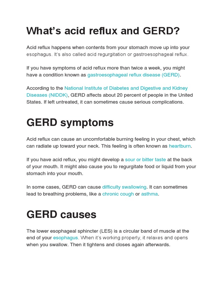 Understanding GERD and Its Treatments | PDF | Gastroesophageal Reflux ...