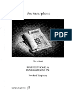 Ericsson Business Phone 50-250 Standard Telephone Users Guide