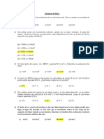 Simulacro física aceleración velocidad distancia tiempo