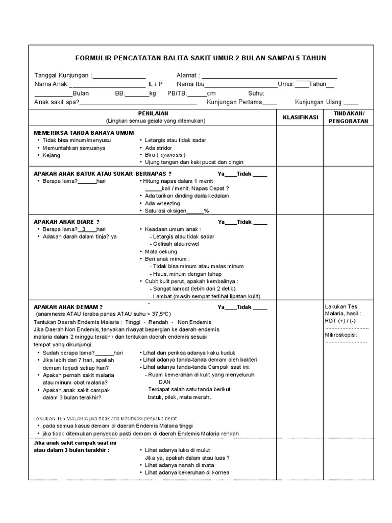 Format MTBS | PDF | Kesehatan Holistik