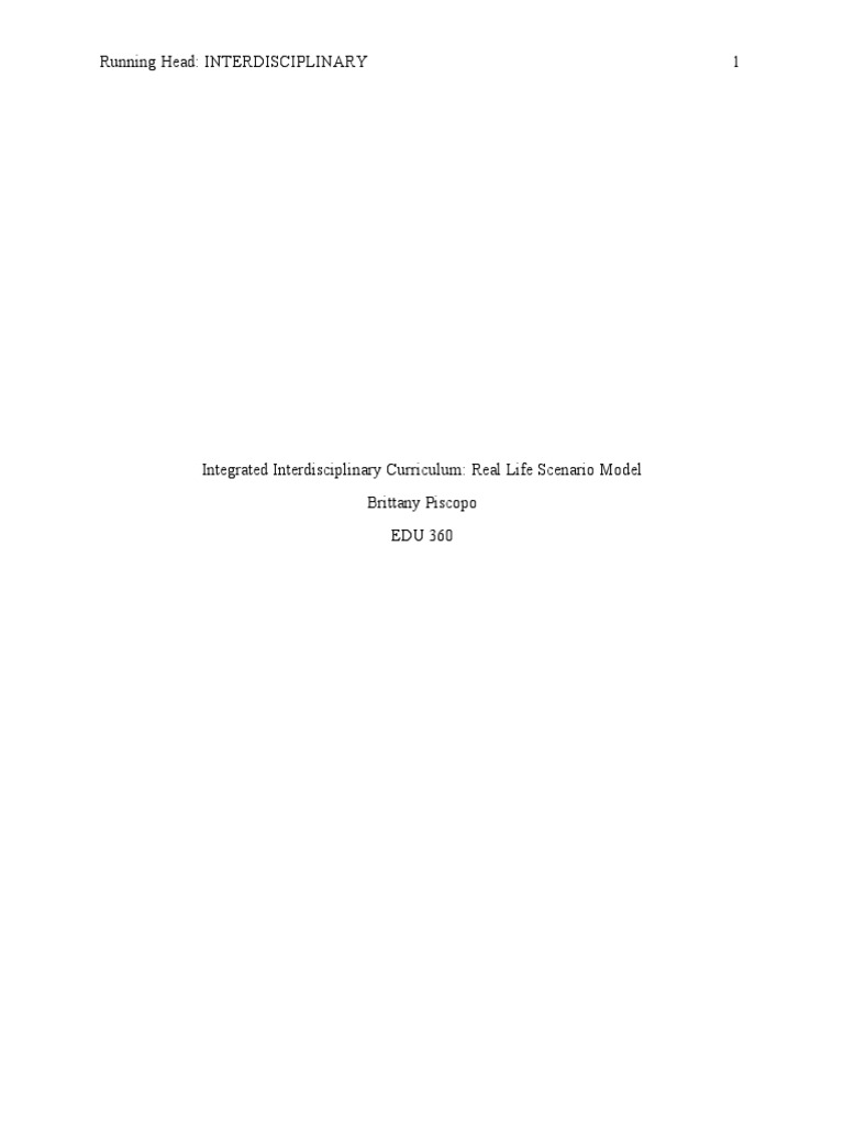 Integrated Interdisciplinary Curriculum Pdf Chemical Substances