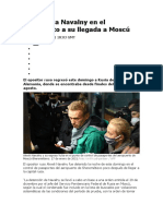 Detienen A Navalny en El Aeropuerto A Su Llegada A Moscú