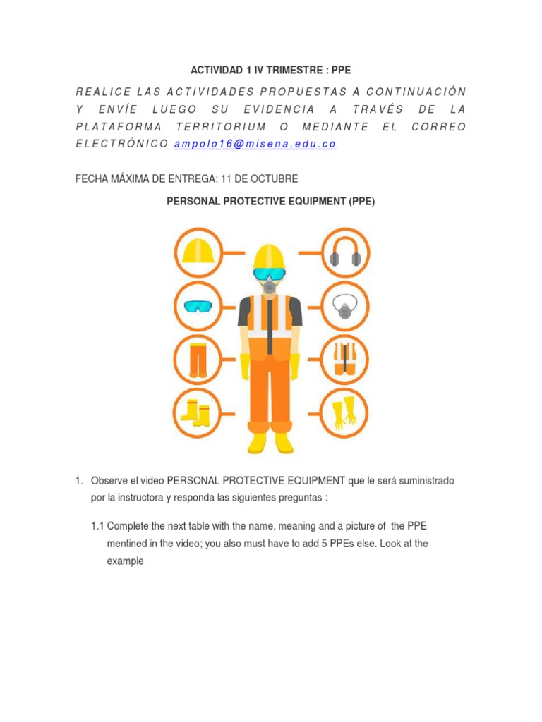 PPE Activities for IV Trimester | PDF | Personal Protective Equipment ...