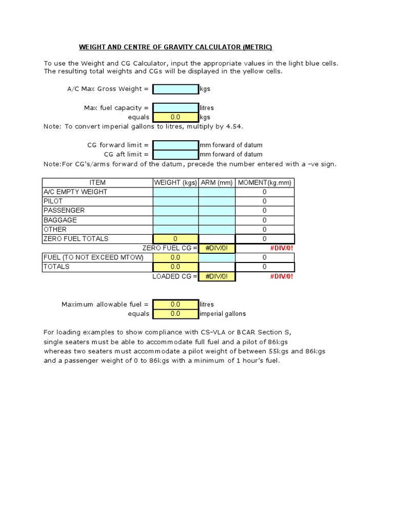 CG Calculation for Aviation Weights | PDF | Technology & Engineering