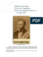 Eduardo de La Barra y El Liceo de Valparaíso: Un Antecedente de La Quema de Libros en El Siglo XIX