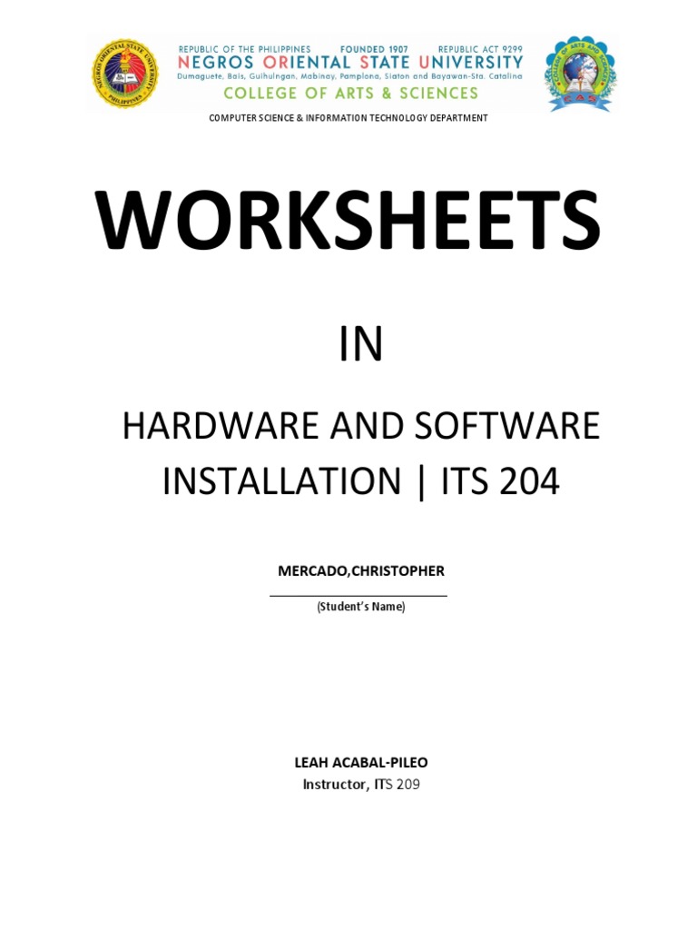 Hardware and Software Installation PDF Computer Data Storage