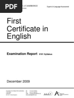 First Certificate in English: Examination Report