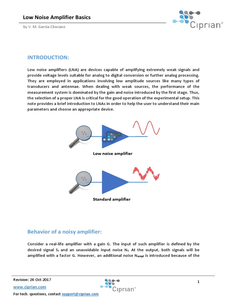 Low Noise Amplifier Basics by V. M. GarcíaChocano PDF Amplifier