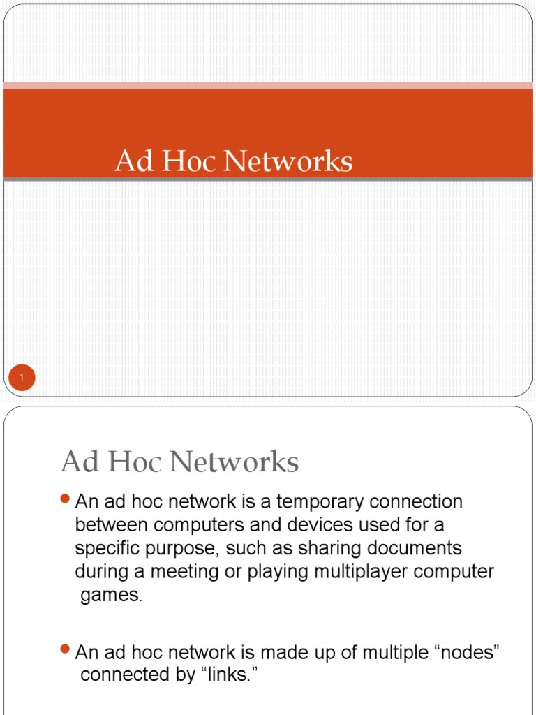 Understanding Ad Hoc Networks Basics | PDF | Wireless Ad Hoc Network ...