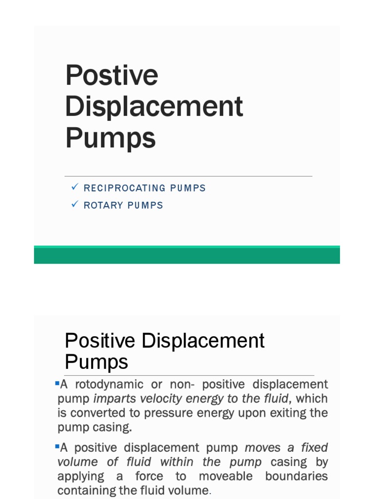Module 5 - Positive Displacement Pumps | Download Free PDF | Pump | Piston
