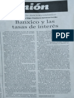 BANXICO Y LAS TASA DE INTERES_ARTICULO DE OPINION