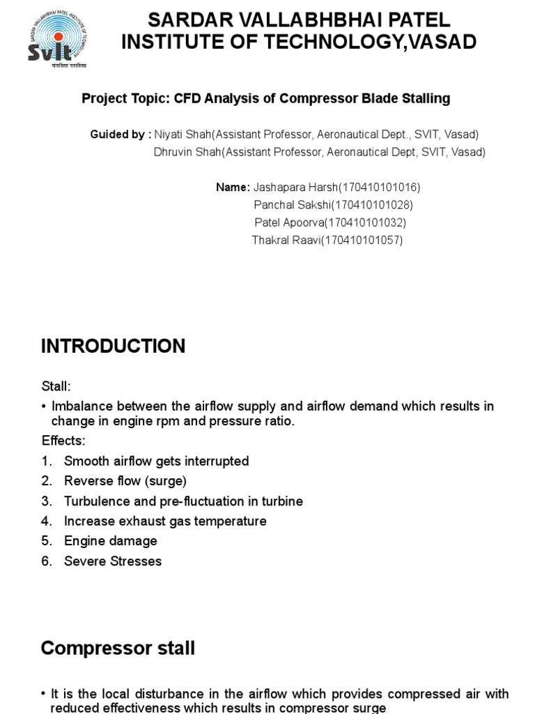 CFD Analysis of Compressor Blade Stalling (2376) | PDF | Computational ...