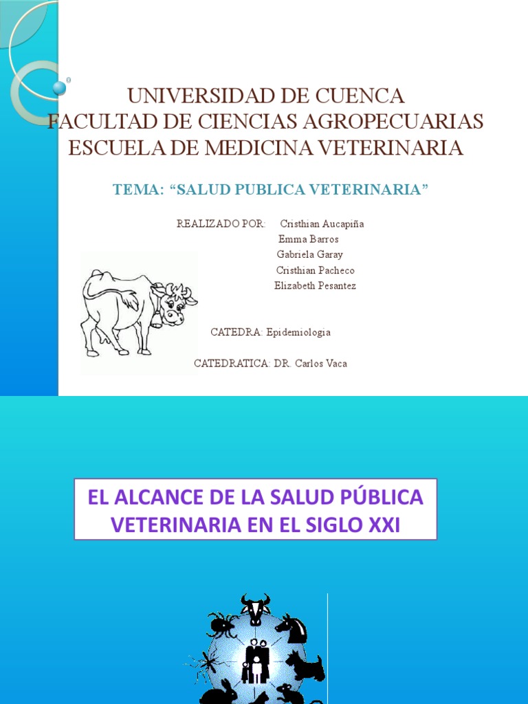 Salud Pública Veterinaria en el Siglo XXI | PDF | Análisis de Riesgo y ...