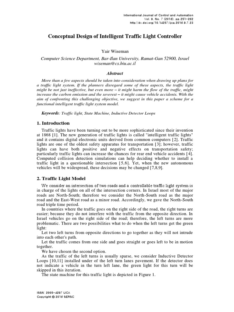 Conceptual Design of Intelligent Traffic Light Controller | PDF ...