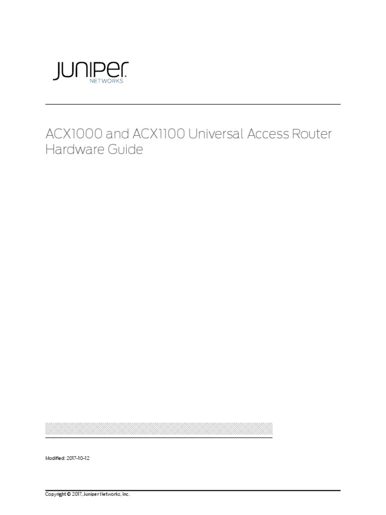 Acx1000 Manual PDF Juniper Networks Documentation