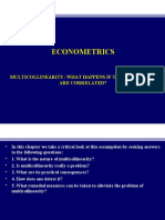 Econometrics: Multicollinearity: What Happens If The Regressors Are Correlated?
