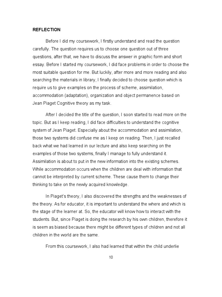 Reflection | PDF | Constructivism (Philosophy Of Education ...