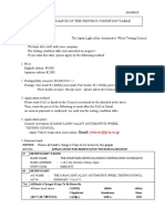 Order of The TESTING CONDITION TABLE