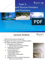 Topic 5: Leisure and Tourism Providers and Provisions: Learning Outcomes