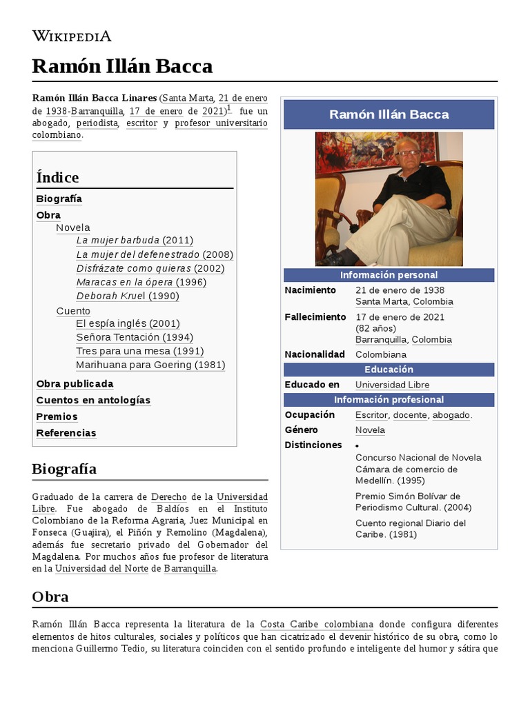 Ramón Illán Bacca | PDF | Colombia | Novelas
