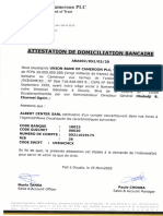 Attestation de Domiciliation Bancaire PDF