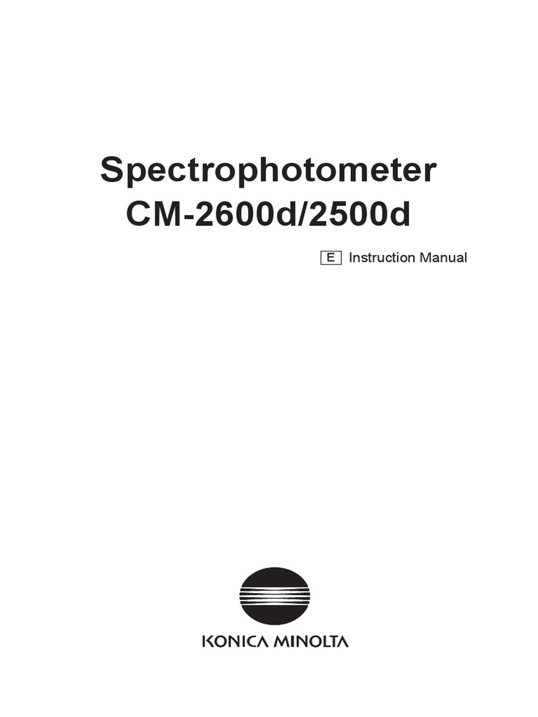 Spectrophotometer CM2600D.2500D PDF PDF Humidity Alternating Current