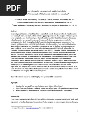 JACK_2019_cright_FC_Food_fraud_vulnerability_assessment_tools_used_in_food_industry