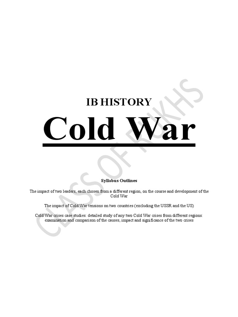 IB History Cold War PDF PDF Cold War Fidel Castro