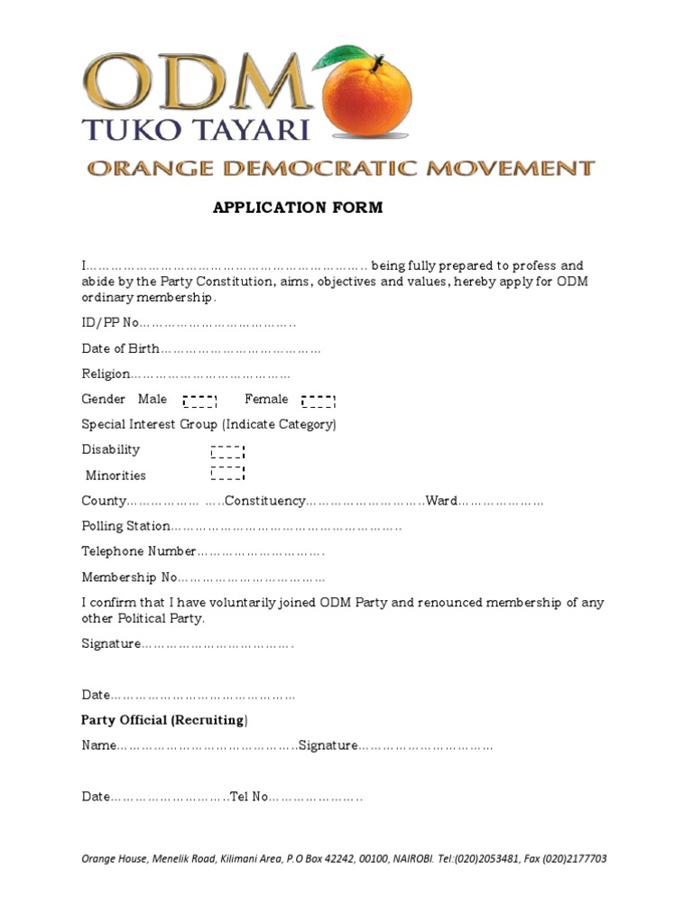 Ordinary Membership Form | PDF