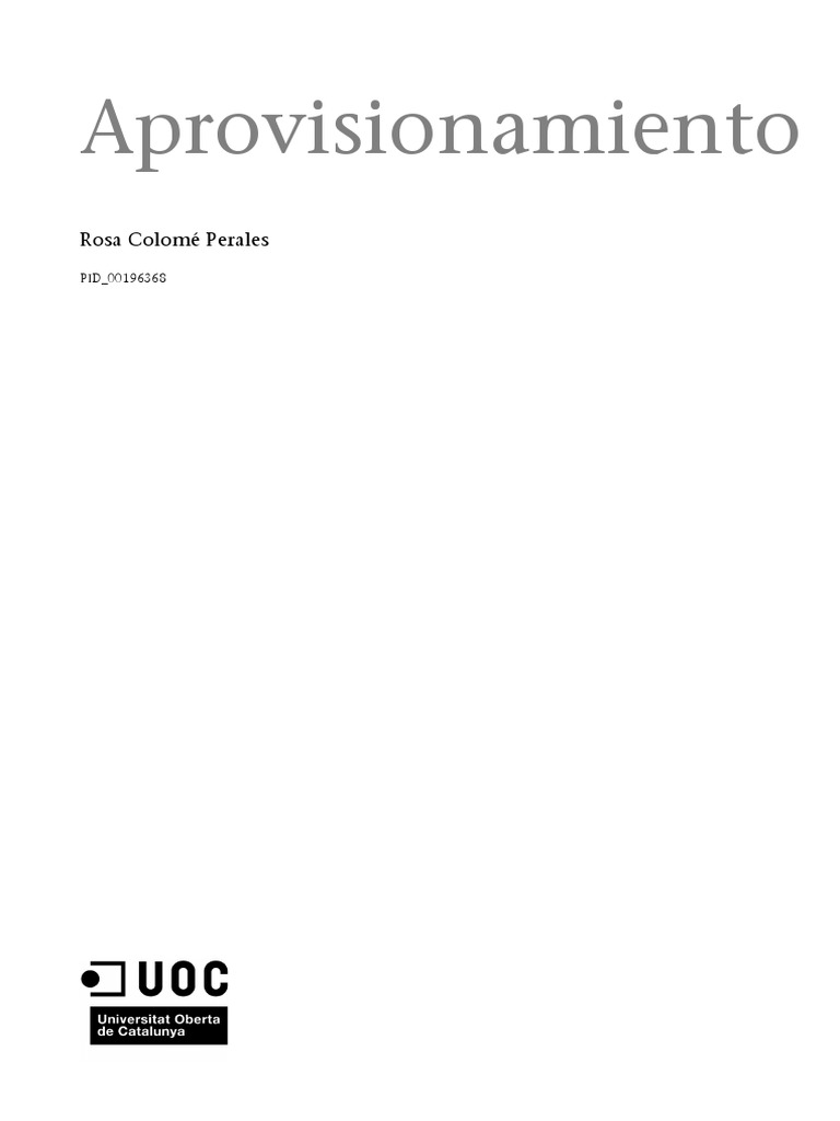 Guía Completa de Aprovisionamiento | PDF | Obtención | Calidad (comercial)