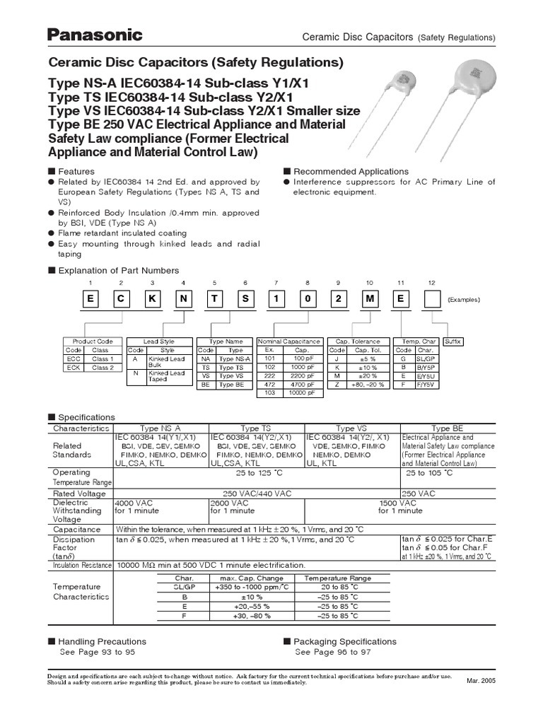 Ceramic Disc Capacitors Guide | PDF | Components | Force