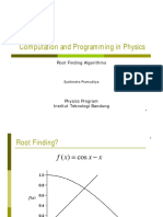 Computation and Programming in Physics - Root Finding Algorithms