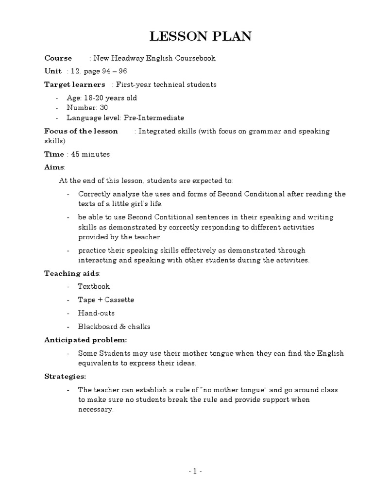 Lesson Plan Sample 1 PDF | PDF | Lesson Plan | Pedagogy