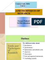 Tools and Techniques of Research Tools and Techniques of Research