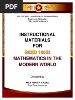 Instructional Materials FOR: Mathematics in The Modern World