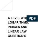 A Level (P3) Logarithms, Indices and Linear Law Question'S