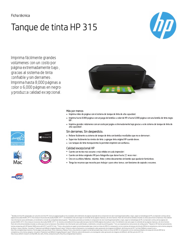 HP Ink Tank 315 | PDF