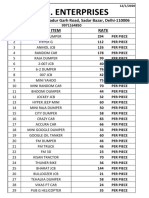 M.S. Enterprises: Name of Item Rate