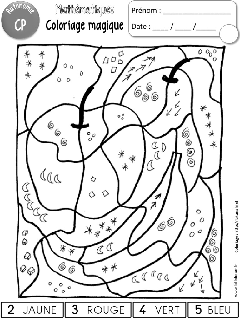 Coloriage Magique Mathematique Cp Coloriages Magiques Maths CP | PDF | Bleu | Arc en ciel