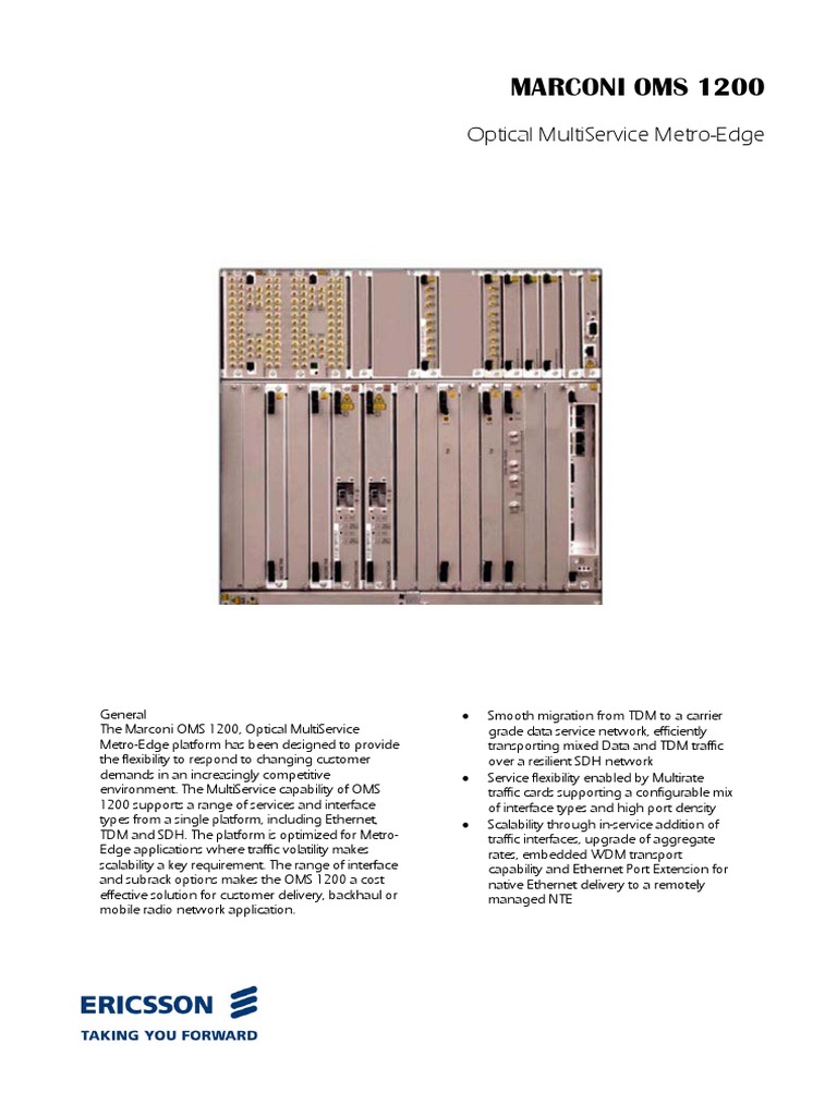 Marconi OMS 1200 Datasheet PDF Computer Network Network Protocols