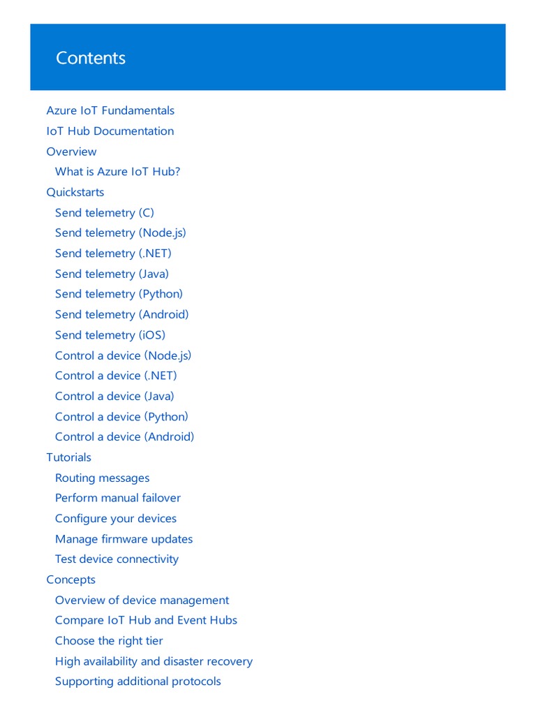 Azure IoT Hub Developer Guide | PDF | Microsoft Azure | Internet Of Things