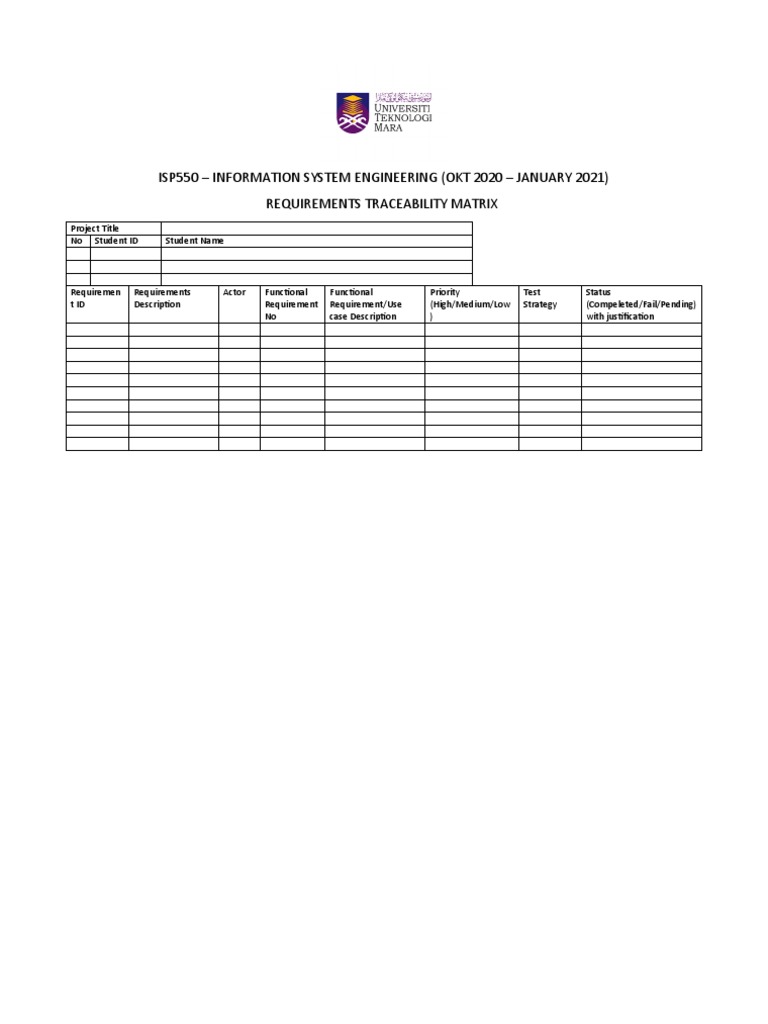 Isp550 - Information System Engineering (Okt 2020 - January 2021