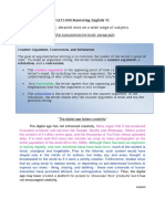 Mastering English VI - Structure for Argumentative Paragraph