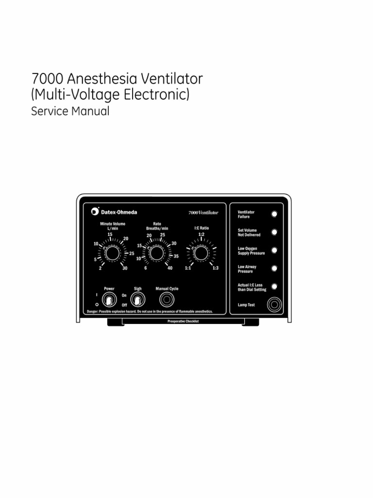DatexOhmeda 7000 Anaesthesia Ventilator Service Manual PDF